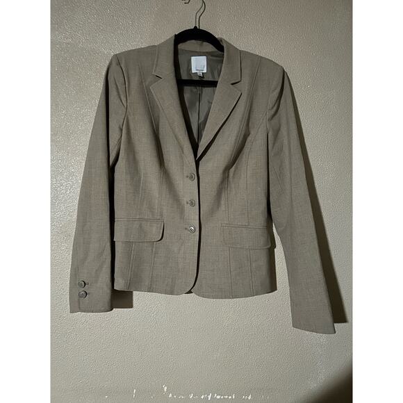 Halogen  Tan  Triple Front Button  Double Pocket  Blazer  8  NWOT - Picture 1 of 11